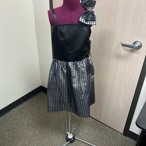 ABS Allen Schwartz Black and Gray Formal Kids Dress